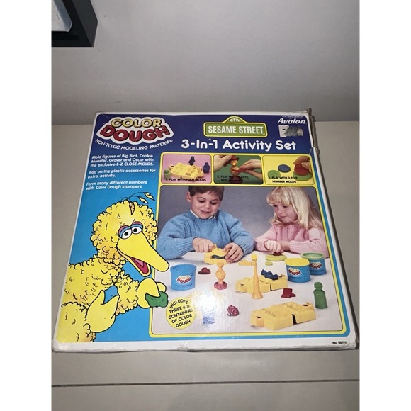 Other - Vintage Sesame Street Color Dough 3-In-1 Activity Set Molds Big Bird